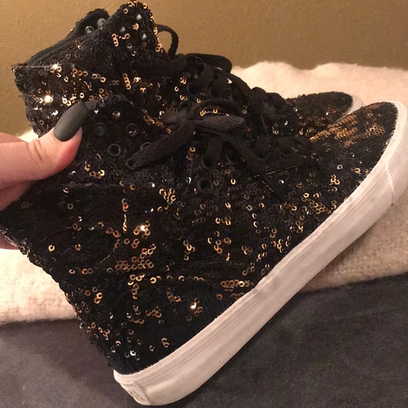 Supra black and gold sequin high tops - Picture 7 of 8